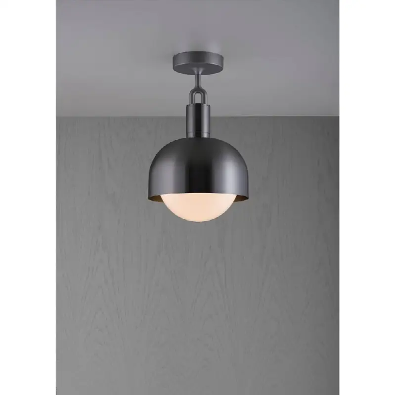Forked Ceiling / Shade / Globe / Opal / Medium / Gun Metal
