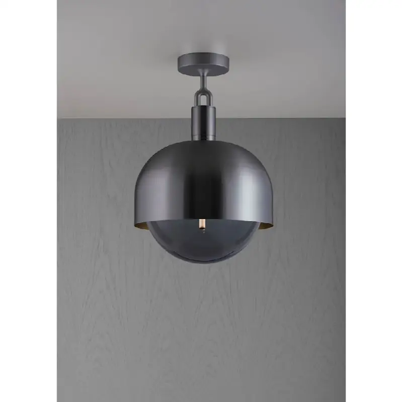 Forked Ceiling / Shade / Globe / Smoked / Large / Gun Metal