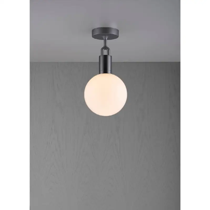 Forked Ceiling / Globe / Opal / Medium / Gun Metal