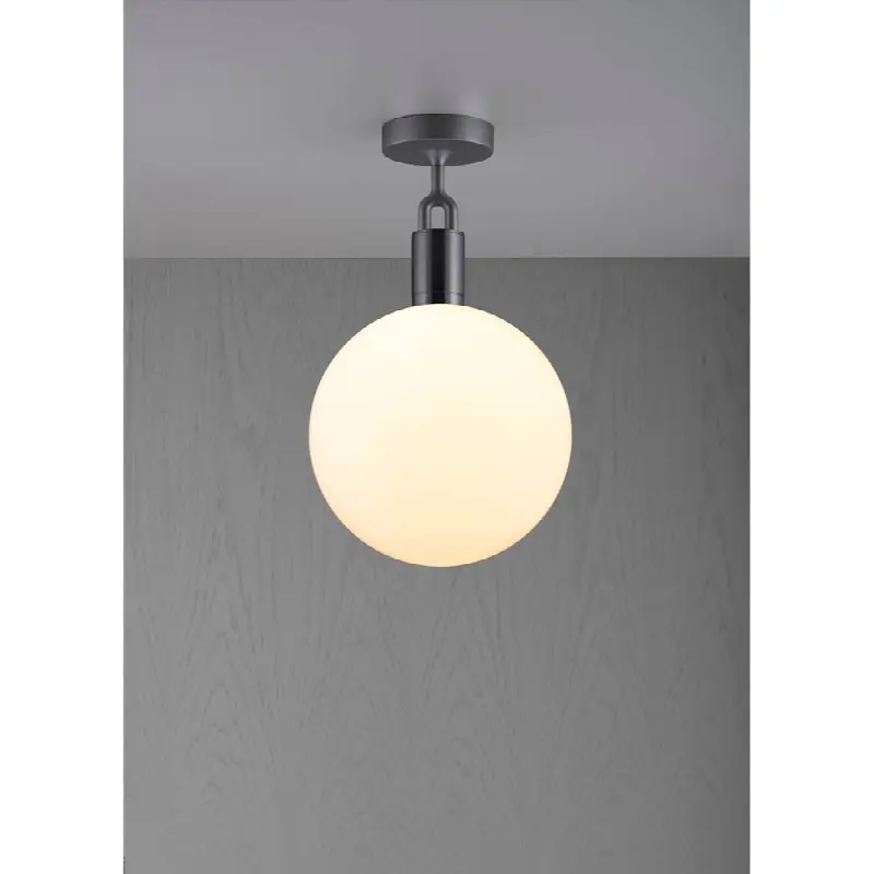 Forked Ceiling / Globe / Opal / Large / Gun Metal