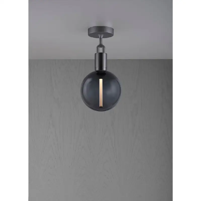 Forked Ceiling / Globe / Smoked / Medium / Gun Metal