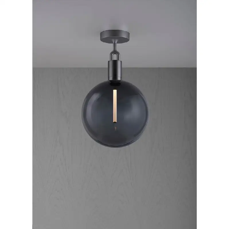 Forked Ceiling / Globe / Smoked / Large / Gun Metal