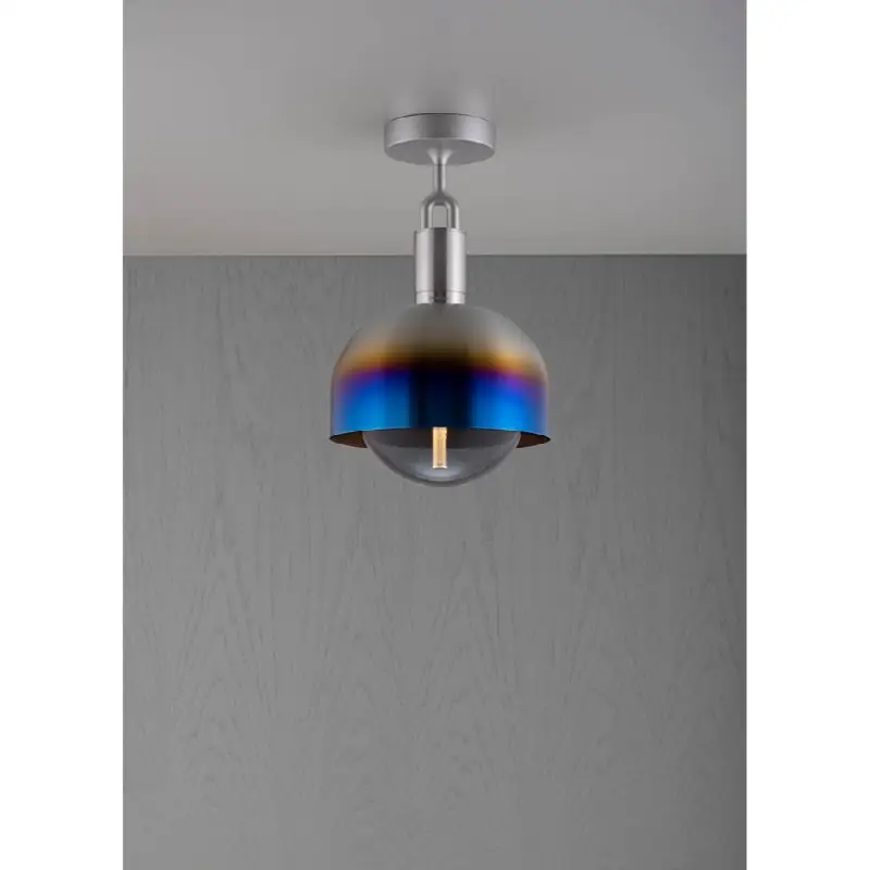 Forked Ceiling / Shade / Globe / Smoked / Medium / Burnt Steel