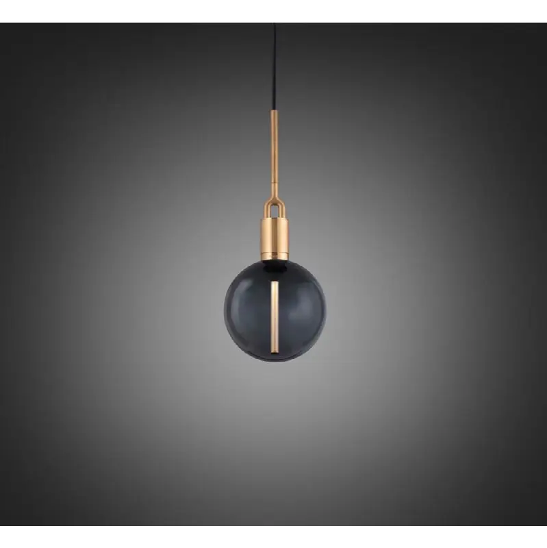 Forked Pendant / Globe / Smoked / Medium / Brass
