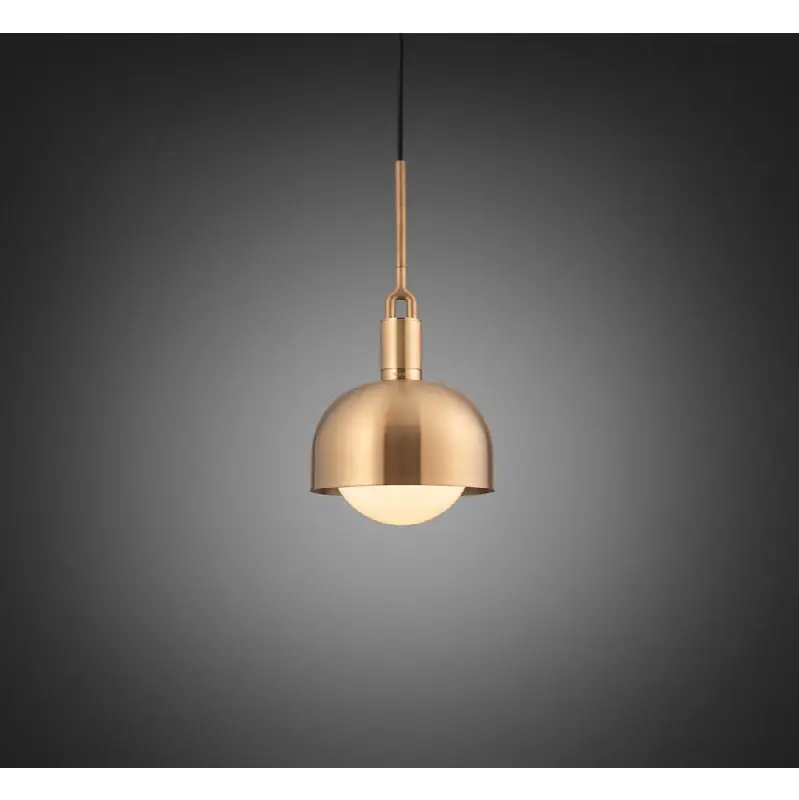 Forked Pendant / Shade / Globe / Opal / Medium / Brass
