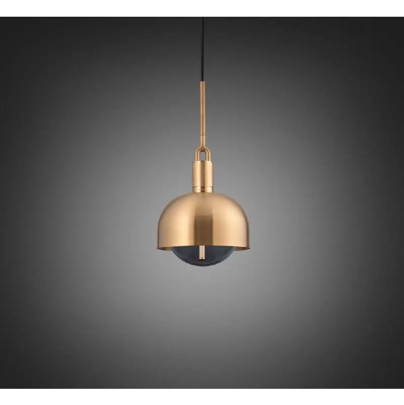 Forked Pendant / Shade / Globe / Smoked / Medium / Brass