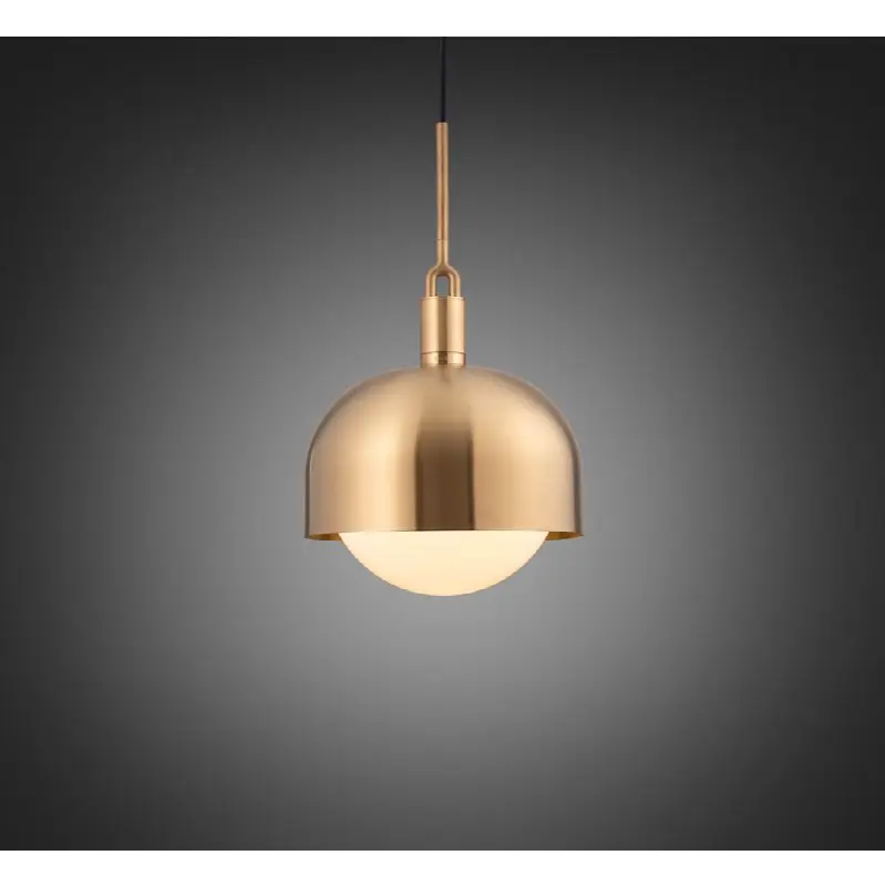 Forked Pendant / Shade / Globe / Opal / Large / Brass
