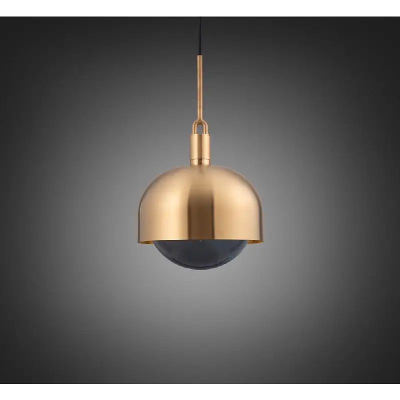 Forked Pendant / Shade / Globe / Smoked / Large / Brass