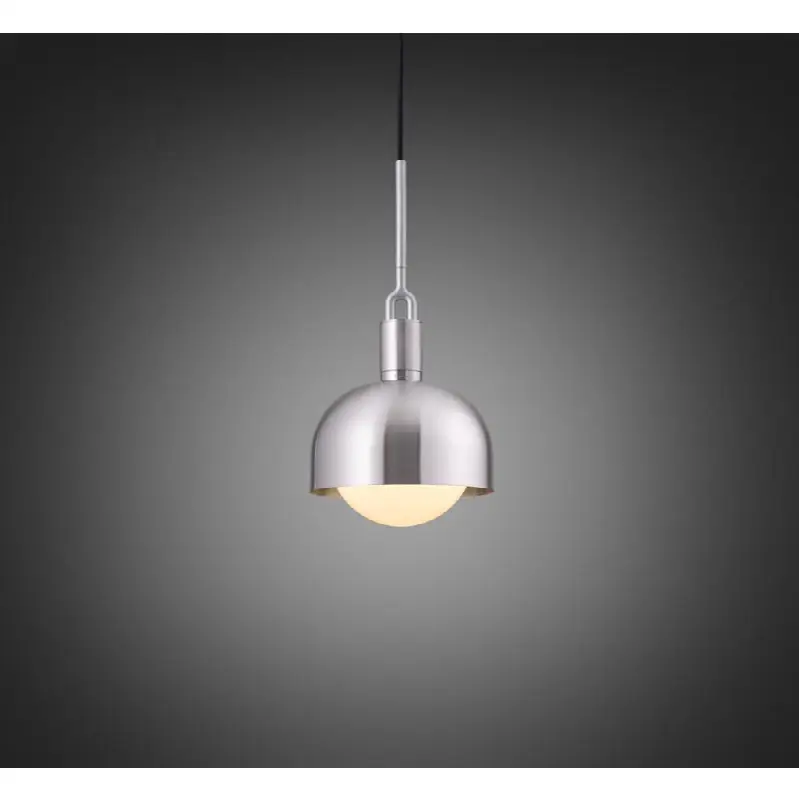 Forked Pendant / Shade / Globe / Opal / Medium / Steel