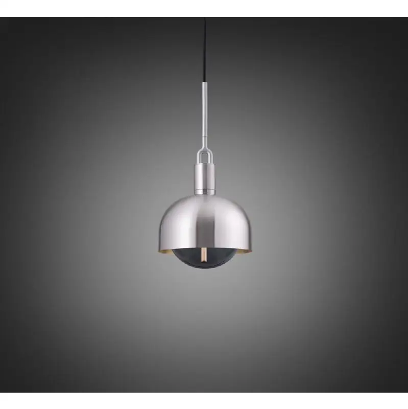 Forked Pendant / Shade / Globe / Smoked / Medium / Steel