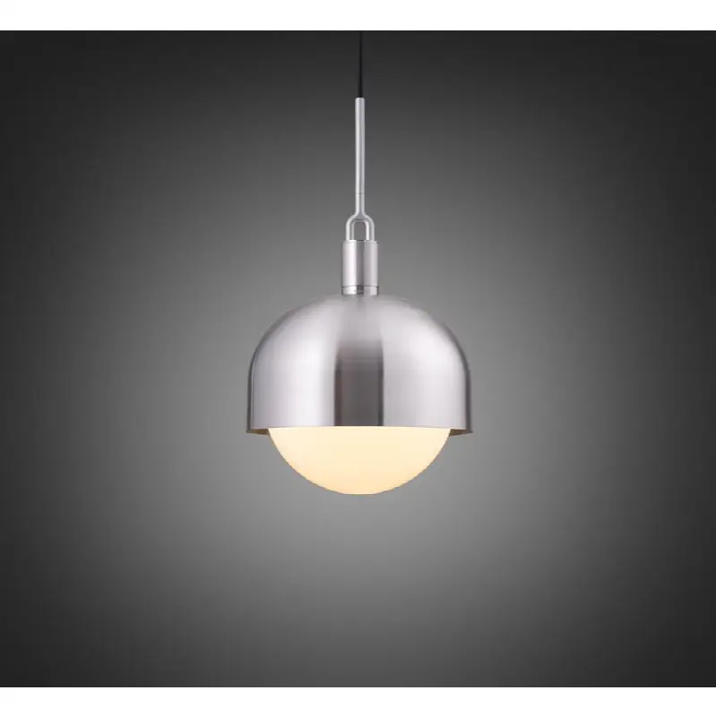 Forked Pendant / Shade / Globe / Opal / Large / Steel