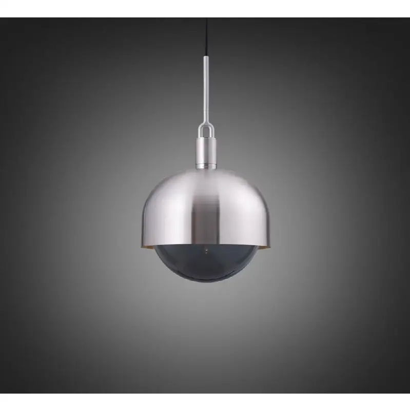 Forked Pendant / Shade / Globe / Smoked / Large / Steel