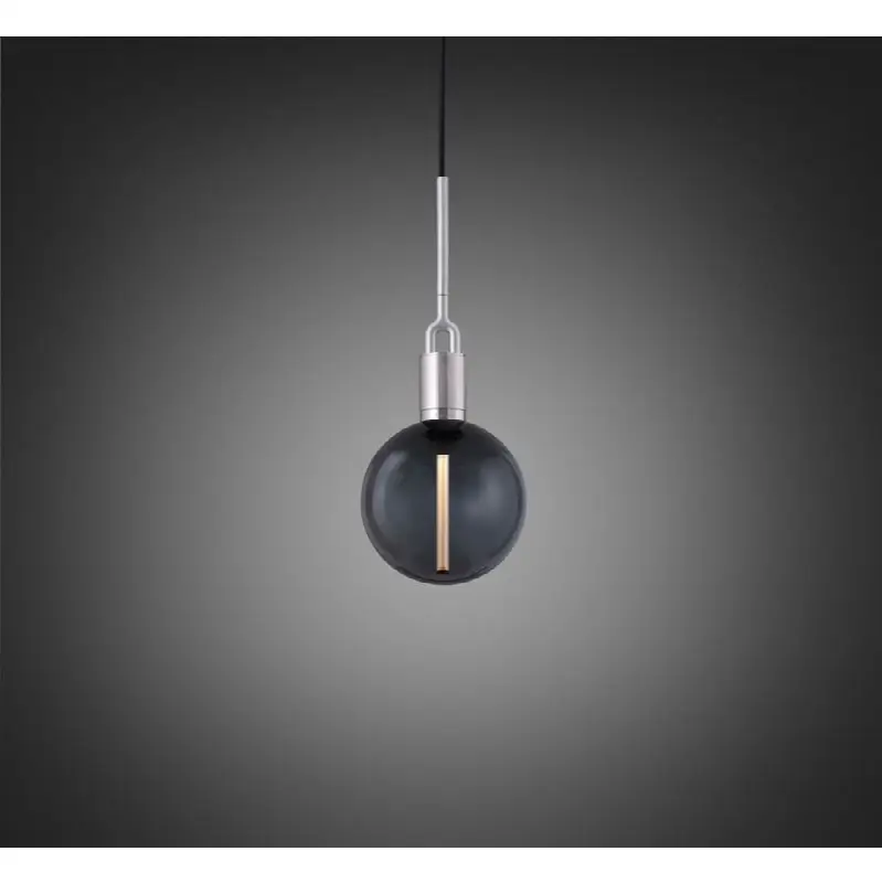 Forked Pendant / Globe / Smoked / Medium / Steel