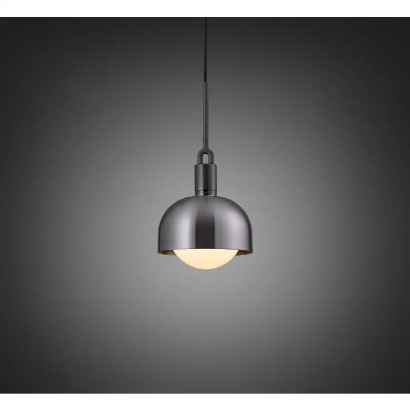 Forked Pendant / Shade / Globe / Opal / Medium / Gun Metal