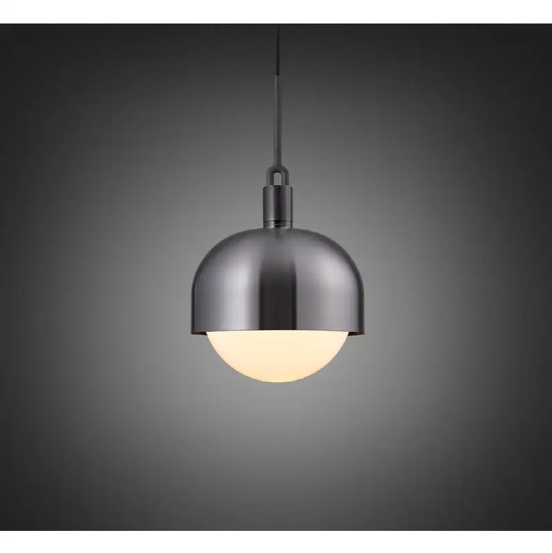 Forked Pendant / Shade / Globe / Opal / Large / Gun Metal