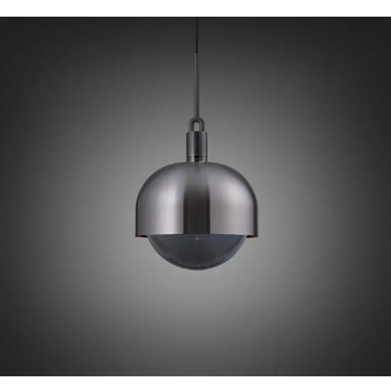Forked Pendant / Shade / Globe / Smoked / Large / Gun Metal
