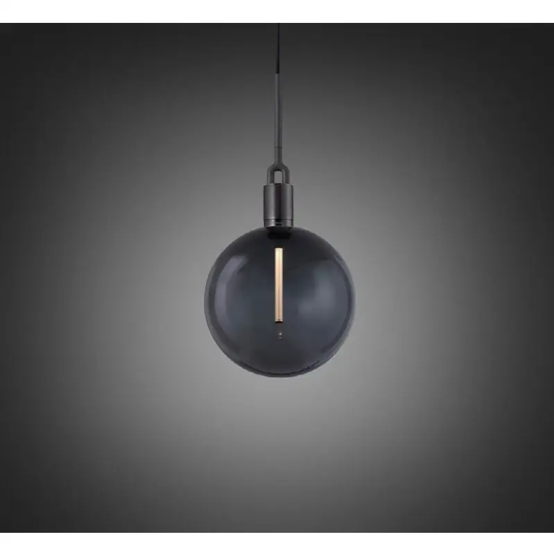 Forked Pendant / Globe / Smoked / Large / Gun Metal