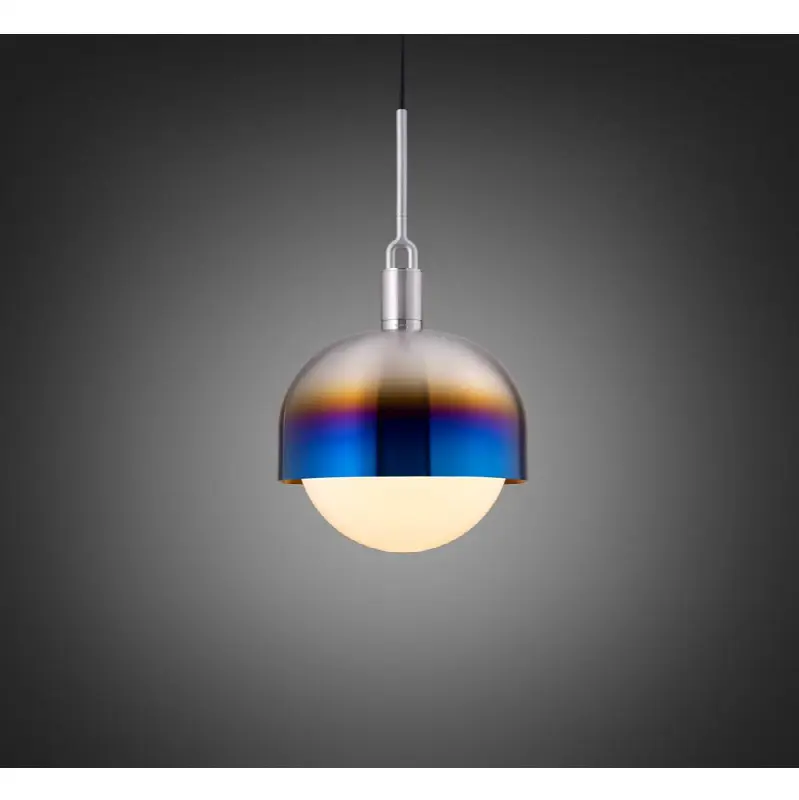 Forked Pendant / Shade / Globe / Opal / Large / Burnt Steel