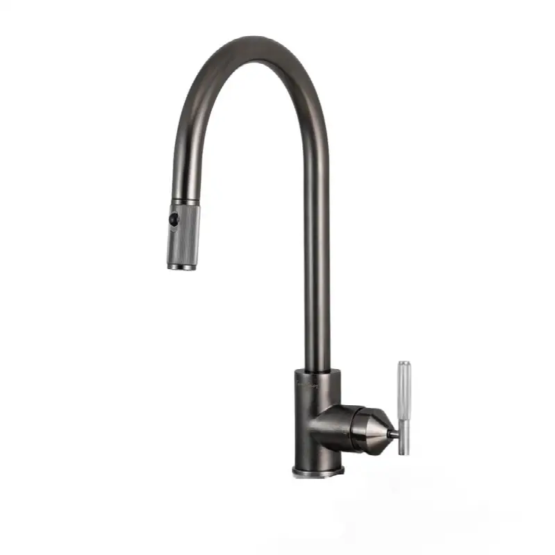 Kitchen Faucet / Pull-Out With Dual Spray / Linear / Gun Metal