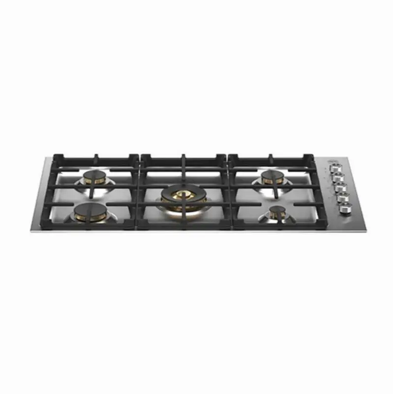 Professional Series Drop-In Gas Cooktop, 5 Brass Burners, 36"