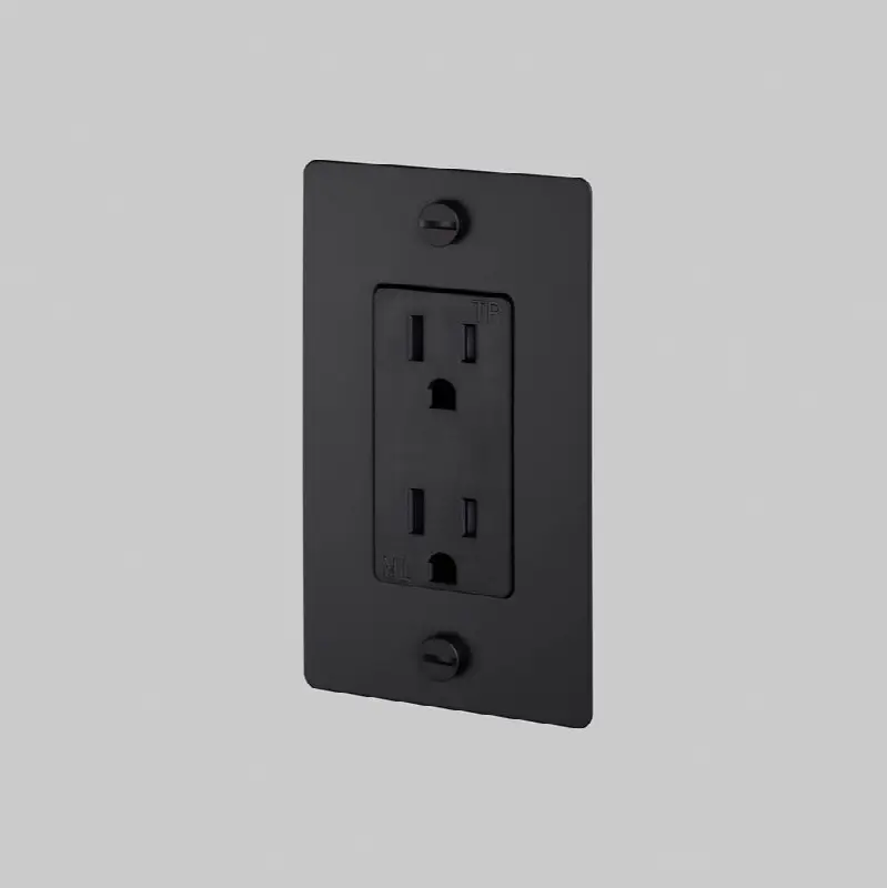 1G Duplex Outlet / Without Logo / Black