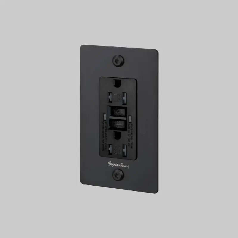 1G Duplex Outlet / Gfci / Linear / With Logo / Black