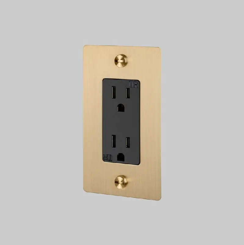 1G Duplex Outlet / Without Logo / Brass