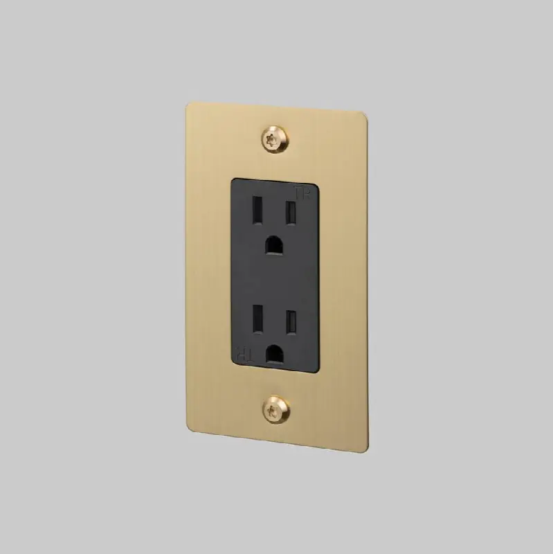 1G Duplex Outlet / Linear / Without Logo / Brass