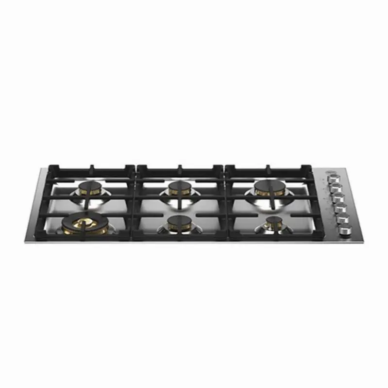 Professional Series Drop-In Gas Cooktop, 6 Brass Burners, 36"