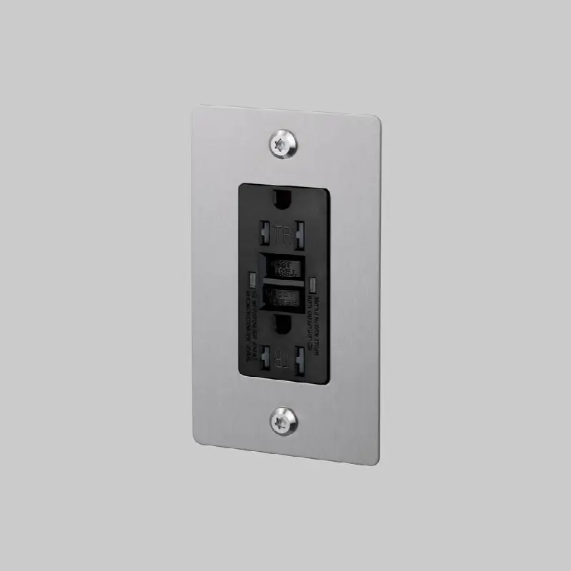 1G Duplex Outlet / Gfci / Linear / Without Logo / Steel