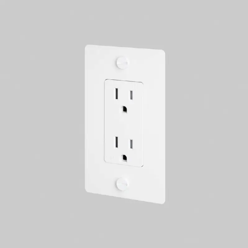 1G Duplex Outlet / Without Logo / White