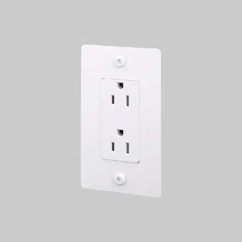 1G Duplex Outlet / Linear / Without Logo / White