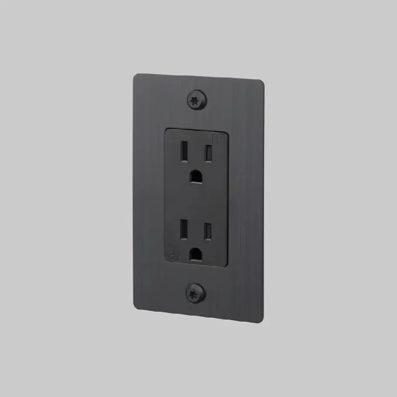 1G Duplex Outlet / Linear / Without Logo / Smoked Bronze