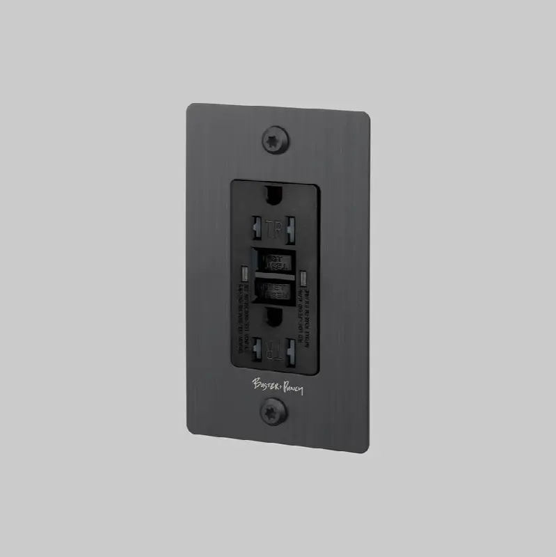 1G Duplex Outlet / Gfci / Linear / With Logo / Smoked Bronze