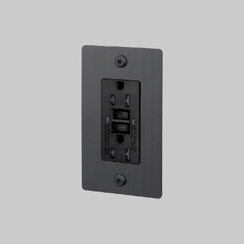 1G Duplex Outlet / Gfci / Linear / Without Logo / Smoked Bronze