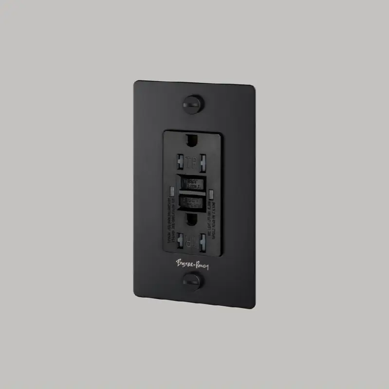 1G Duplex Gfci Outlet / With Logo / Black