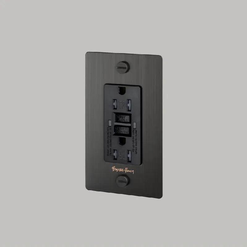 1G Duplex Gfci Outlet / With Logo / Smoked Bronze