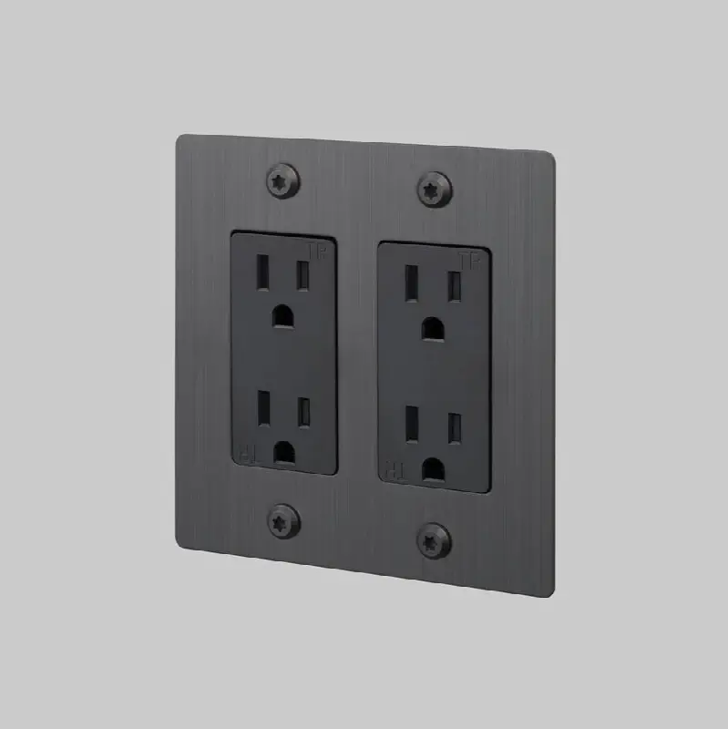 2G Duplex Outlet / Linear / Without Logo / Smoked Bronze