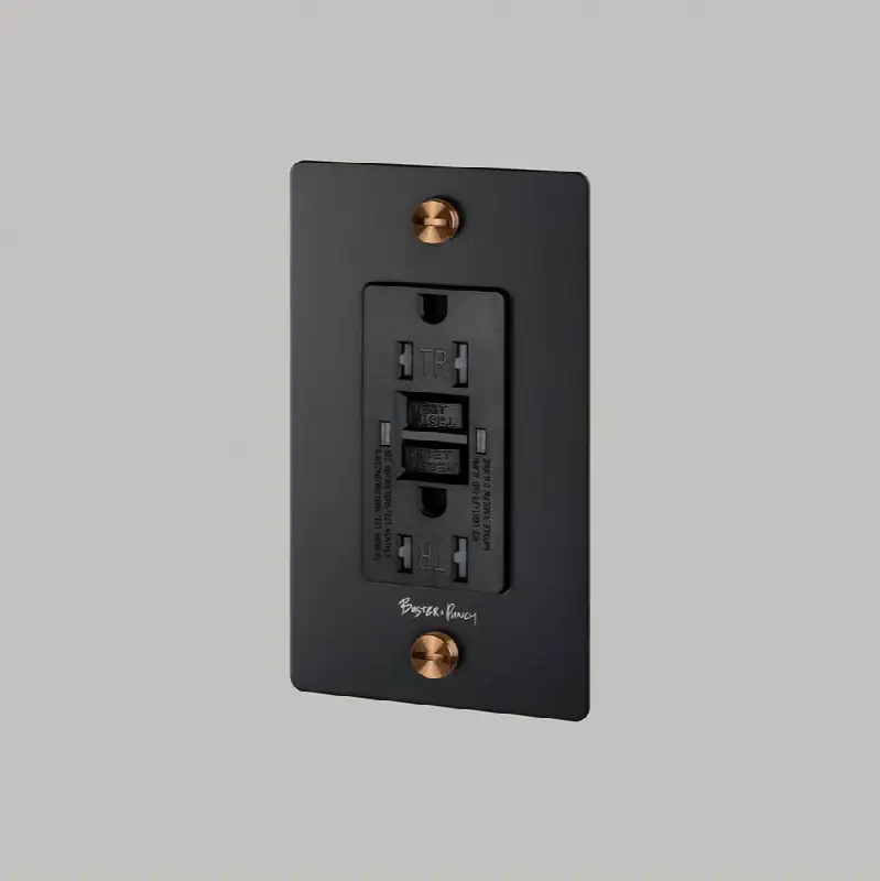 1G Duplex Outlet / Gfci / Cross / With Logo / Black / Warm Sunset