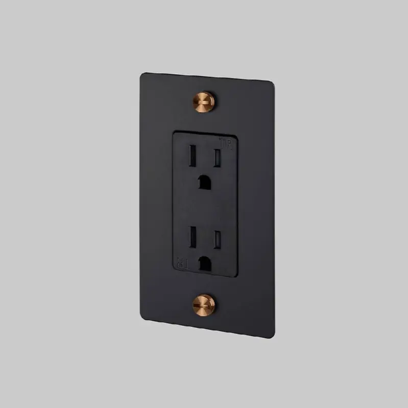 1G Duplex Outlet / Cross / Without Logo / Black / Warm Sunset