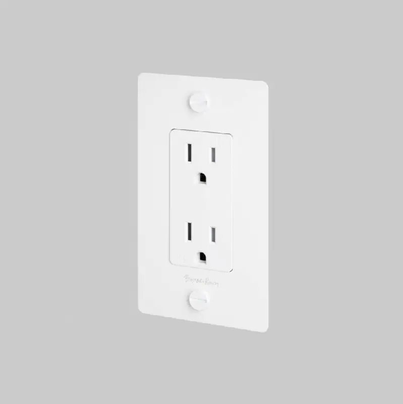 1G Duplex Outlet / With Logo / White