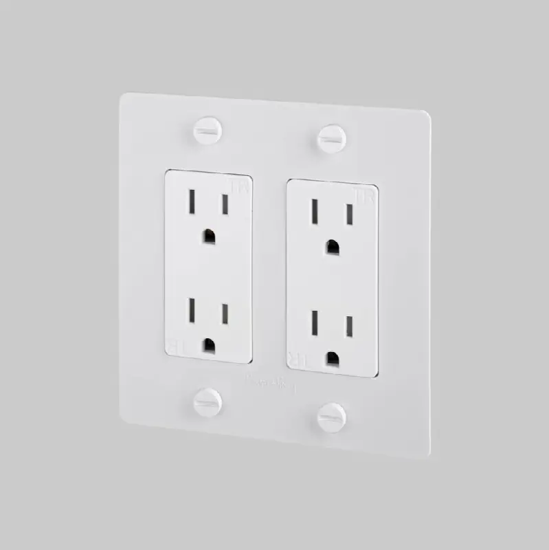 2G Duplex Outlet / Cross / With Logo / White