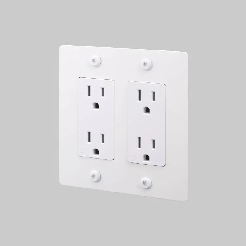 2G Duplex Outlet / Linear / Without Logo / White