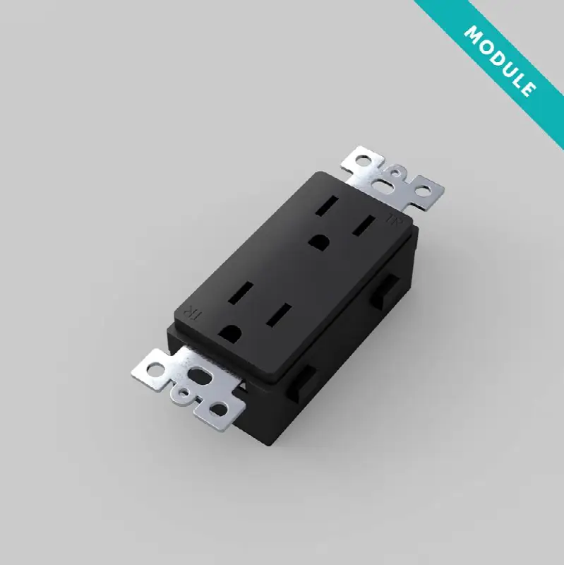 Outlet Module / Duplex / Black