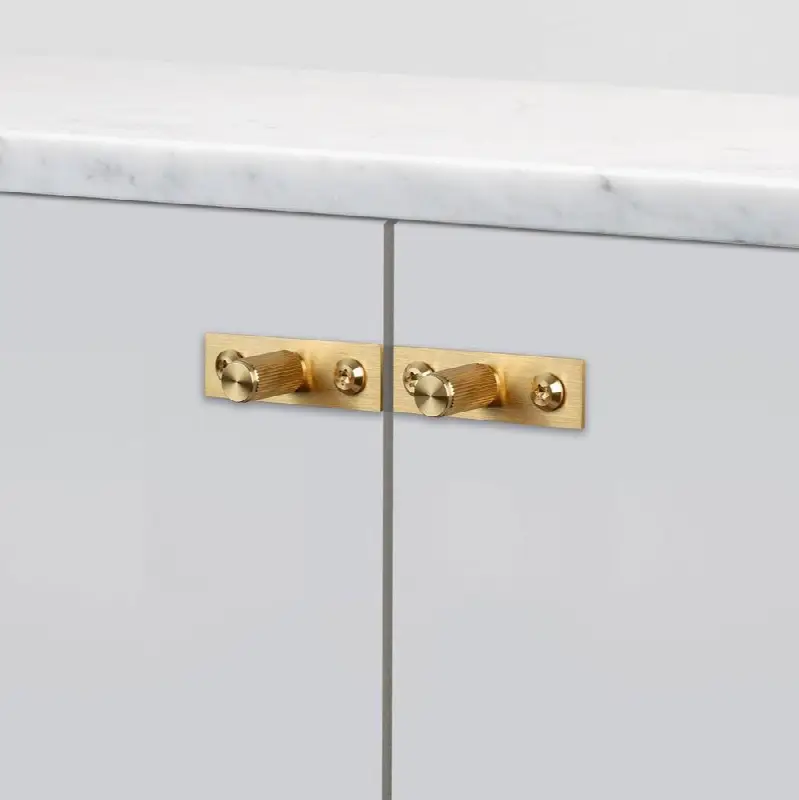 Furniture Knob / Plate / Linear / Brass