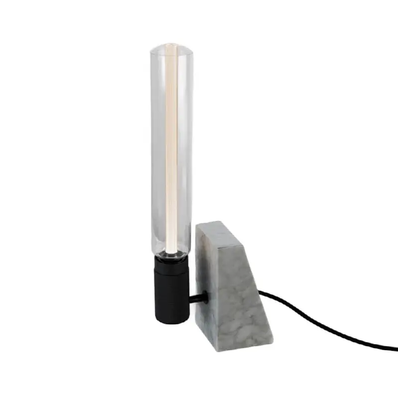 Stoned Table Light / Polished White Marble