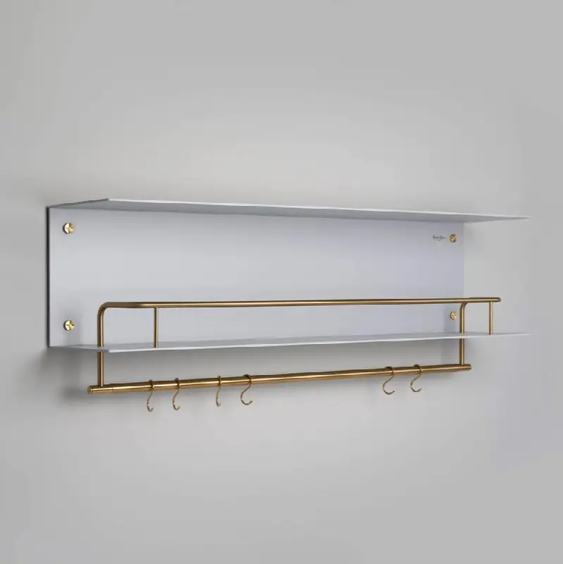 Kitchen Shelf / Hanger / Stone / With Logo / Brass