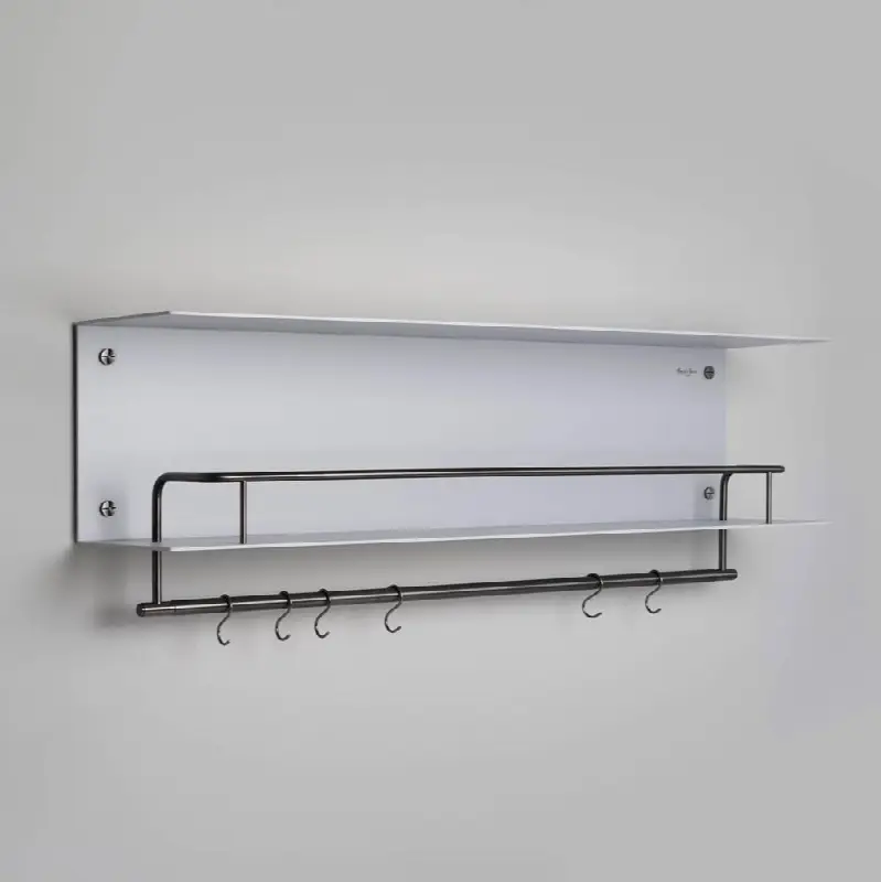 Kitchen Shelf / Hanger / Stone / With Logo / Gun Metal