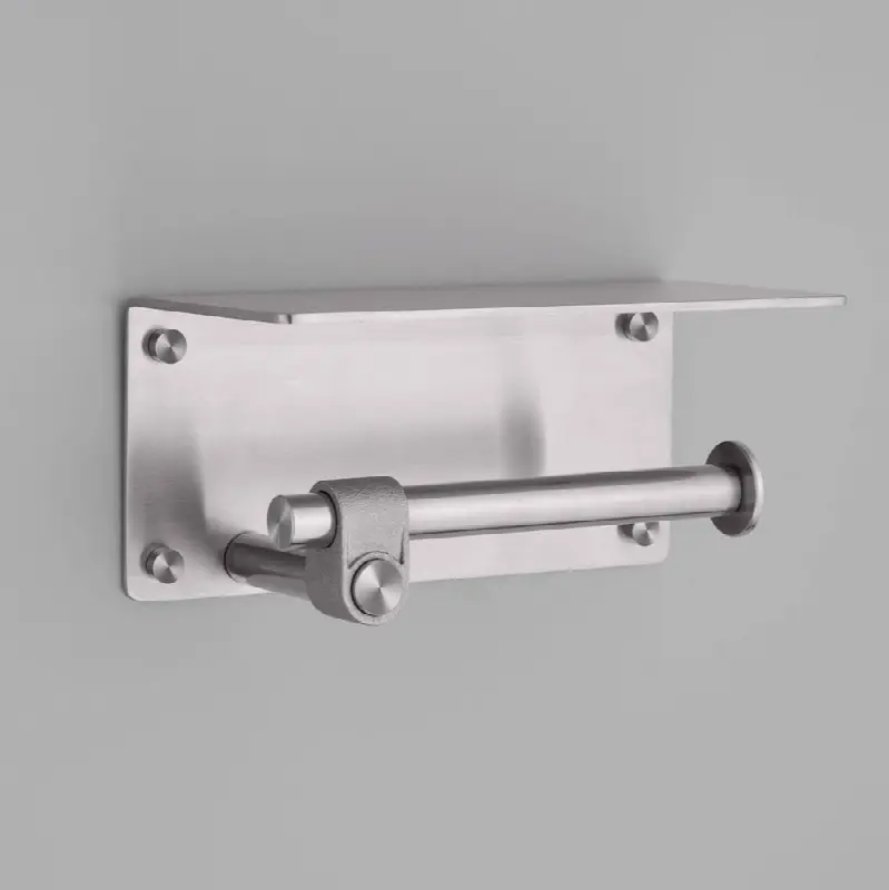 Toilet Roll Holder / With Shelf / Cast / Steel