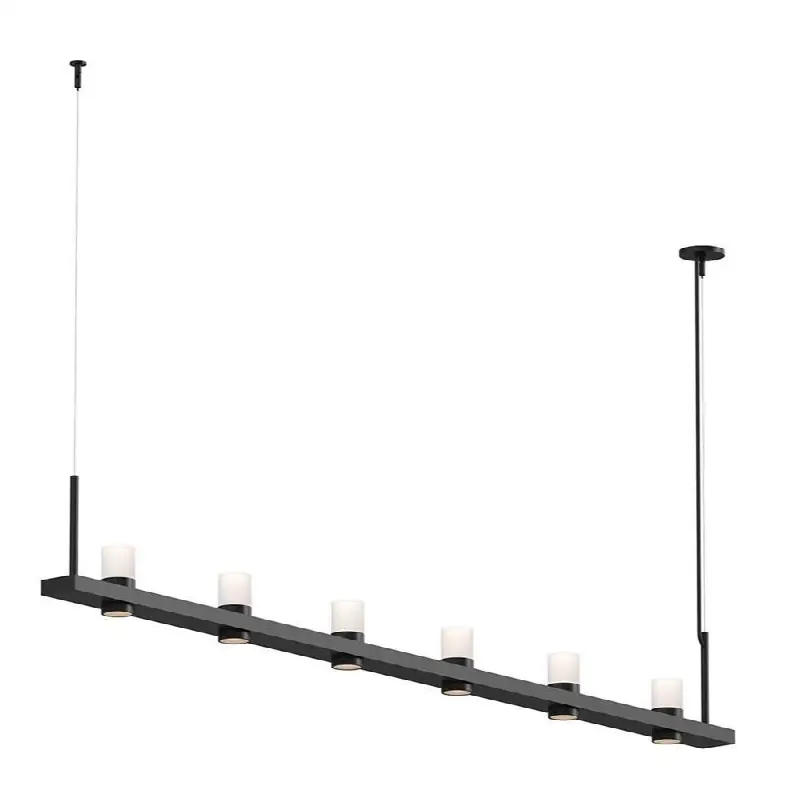 8" Linear LED Pendant with Etched Cylinder Uplight Trim